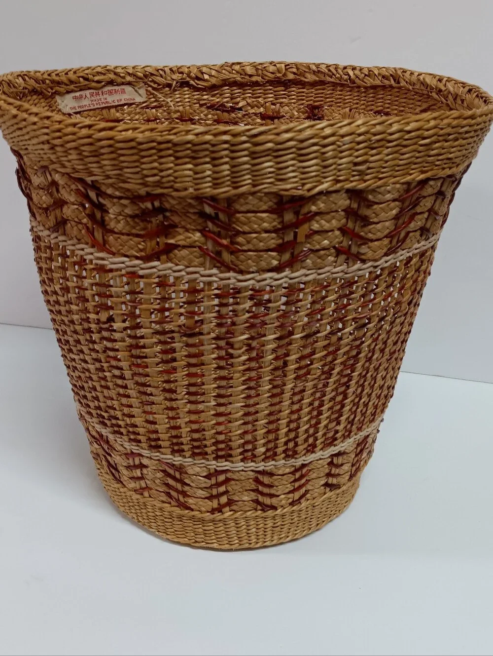 Vintage Fine Hand Woven Chinese Basket Republic of China
